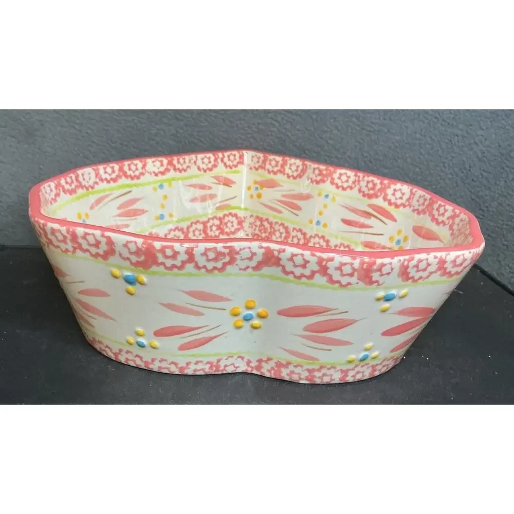 Beautiful Old World Pink Heart Shaped Baking Dish From temp-tations